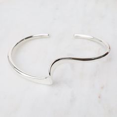 BRC Sterling Silver Cuff with Single Wave Stone Bracelets, Sterling Silver Cuff, Silver Cuff Bracelet, Silver Cuff, Stone Bracelet, Cuff Bracelet, Jewelry Collection, Thailand, Cuff