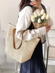 Bag For Love - Minimalist Large Capacity Straw Bag - Women Tote Bags Product Description Style Vacation Color Beige Quantity 1 piece Strap Type Double Handle Pattern Type Plain Bag Size Large Type Straw Bag Material Paper Size Chart INCH CM Size Bag Width Bag Height Bag Length one-size 5.5 13.4 16.1 Size Bag Width Bag Height Bag Length one-size 14 34 41 Similar Products h2 { text-align: center; } .red-box { width: 100%; display: flex; flex-direction: row; flex-wrap: wrap; justify-content: center Large Capacity Solid Color Bags For Spring, Casual Bags For Spring Shopping, Casual Bags For Shopping In Spring, Casual Shopping Bags For Spring, Casual Large Capacity Hobo Bag For Shopping, Large Capacity Beige Bag For Spring, Casual Bucket Shape Shopping Bag, Casual Shopping Bucket Bag, Casual Shopping Bags Bucket Shape