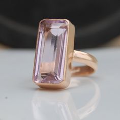 Rose Quartz 18K Matte Finish Rose Gold Ring, Pink Rose Quartz Birthstone 18K Matte Finish Yellow Gold Sterling Silver Ring by uniquegemsjewels on Etsy https://www.etsy.com/listing/637324359/rose-quartz-18k-matte-finish-rose-gold Rose Gold Amethyst Ring As A Gift, Gemstone Rings Vintage, Pink Rose Quartz, Rose Quartz Stone, Fabulous Jewelry, Pink Ring, Quartz Rose, Quartz Ring, Rose Gold Ring