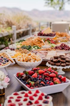 a table full of different types of food