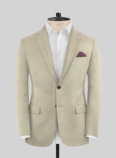 If you are serious about professional jacketing, then you need our Caccioppoli Sun Dream Beige Wool Silk Jacket in your collection! Made from a blend of wool and silk, it comes in a neutral beige shade with a solid texture that will take you from AM to PM with ease. Whether you are wearing it for office wear or an evening event, this jacket is a classic choice that can be dressed up or down depending on the occasion.  Look Includes    Caccioppoli     Sun     Dream     Beige     Wool     Silk  Fa Semi-formal Beige Wool Outerwear, Formal Silk Blazer With Pockets, Silk Blazer With Pockets For Formal Occasions, Silk Outerwear With Notch Lapel And Welt Pockets, Beige Long Sleeve Tweed Jacket For Semi-formal Occasions, Silk Blazer With Notch Lapel And Pockets, Silk Single Breasted Outerwear For Business Casual, Elegant Linen Tweed Jacket With Welt Pockets, Classic Silk Outerwear With Pockets