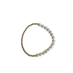 The Valencia is the perfect half and half bracelet! Made with 18k gold filled balls and freshwater pearls, this piece is sure to go with any outfit for any occasion. Wear on its own or pair with your Marseille and Murcia bracelets for a cute beaded stack. Half And Half, Valencia, Occasion Wear, Fresh Water, Freshwater Pearls, Gold Filled, 18k Gold, Bracelet, Gold