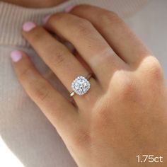 1.75CT Cathedral Set Round Moissanite Diamond Halo Engagement Ring For Women Oval Cut Diamond Rings, Moissanite Engagement Ring Halo, Round Diamond Ring, Types Of Diamonds, Local Jewelry, Round Moissanite, Oval Cut Diamond, Halo Diamond Engagement Ring, Engagement Ring Wedding Band