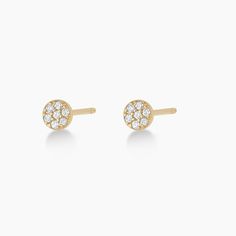 A vintage-inspired setting is an ideal way to highlight the natural brilliance of the diamonds on these studs. A stunning statement on its own or an equal match for the other earrings in your stack. Make it a single Product Details 0.07 total carat weight Fourteen 1 mm round GH SI1-SI3 diamonds 14k solid gold 4 mm diameter Post back | Diamond Pavé Studs Earring , Women's in 14k gold by Gorjana Yellow Gold Cluster Earrings With Diamond Accents, Fine Jewelry Yellow Gold Cluster Earrings With Pave Setting, Yellow Gold Cluster Earrings With Pave Setting, Gold Diamond Cluster Earrings With Pave Setting, Dazzling Yellow Gold Diamond Earrings With Pave Setting, Gold Cluster Earrings With Pave Set Diamonds, Anniversary Yellow Gold Cluster Earrings With Pave Setting, Gold Cluster Earrings With Pave Setting, 14k Gold Pave Setting Fine Jewelry Earrings