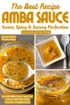 Amba Sauce Recipe Amba Sauce Recipe, Wojapi Sauce Recipe, African Pepper Sauce Recipe, Amba Sauce, Classic Sauces, Dipping Sauce Recipes, Sambal Sauce, Unique Sauces, Mango Sauce