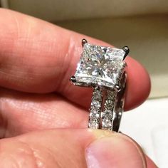 ad eBay - Find many great new & used options and get the best deals for 3.20 CT PRINCESS MOISSANITE ENGAGEMENT RING BAND WEDDING SET WHITE GOLD PLATED at the best online prices at eBay! Free shipping for many products! Moissanite Wedding Set, Princess Diamond Engagement Rings, Fine Engagement Rings, Diamonds Rings, Princess Cut Moissanite, Beautiful Wedding Rings, Wedding Rings Halo, Engagement Wedding Ring Sets, Princess Cut Engagement Rings