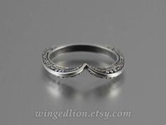 COUNTESS band in sterling silver for sizes 4-7 | Etsy Elegant Silver Carved Engraved Ring, Ornate Etched Jewelry For Weddings, Ornate Etched Wedding Jewelry, Sterling Silver Engraved Ring With Carved Details For Wedding, Carved Sterling Silver Jewelry For Wedding, Carved Sterling Silver Wedding Jewelry, Classic Silver Carved Engraved Ring, Classic Carved Engraved Wedding Ring, Silver Platinum Stackable Wedding Rings