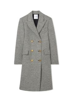 An intricate pattern covers this textured Italian tweed coat, a classic double-breasted style that features statement gold buttons and a knee-length fit. 58% Wool, 16% Polyester, 14% Acrylic, 8% Nylon, 4% Other fibers; Lining: 96% Polyester, 4% Spandex Overall Length: 41 Inches Collar Type: Notch collar Closure Type: Button Sleeve Type: Long Sleeve Sleeve Length: 24 Inches Take advantage of our TrueFit sizing if shopping for the first time. Traditional Fit Tweed Dresses, St John Knits, Cape Wrap, Formal Evening Wear, Tweed Coat, Denim Accessories, Notch Collar, Tweed Dress, Knitting Accessories