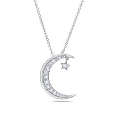 Birmingham Jewelry Item Number: BJNK12771WD Women's Gold Necklace Moon And Star With Diamonds 14K White Gold Chain Included: 16" - 18" Adjustable Diamond: 18 round 0.38ct *The possibilities are not limited to the options in the dropdown. For pricing on further customizations & special options, please call: 1-586-939-5100 Luxury Moon Shaped Jewelry With Single Cut Diamonds, Luxury Moon-shaped Single Cut Diamond Jewelry, Luxury Silver Diamond Star Necklace, Luxury Star Shaped Necklace With Diamond Accents, Luxury Star-shaped Necklace With Diamond Accents, Celestial Necklace With Single Cut Diamonds For Anniversary, Celestial Style Necklace With Single Cut Diamonds For Anniversary, Celestial Style Necklaces With Single Cut Diamonds For Anniversary, Celestial Necklaces With Single Cut Diamonds For Anniversary