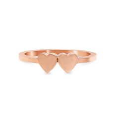 This uniquely shaped double heart ring is composed of 14K solid gold & can be finished with any double initials in any font style desired. Either way, with or without engraving this ring will be a great addition to your collection. NOTE: Please indicate the specific font name in the "Notes" section upon checkout, if you wish to have this item engraved. Ring Dimensions: Double Heart Surface: approximately 9mm (w) x 5mm (h) Inner Band Ring Thickness: approximately 1.55mm Metal Finish: High Shi Valentine's Day 14k Gold Heart Signet Ring, Personalized Heart-shaped Gold Signet Ring, Personalized Heart-shaped Signet Ring For Valentine's Day, Elegant Heart-shaped Signet Ring In 14k Gold, Heart-shaped Yellow Gold Signet Ring For Valentine's Day, Double Heart Ring, Word Ring, Engraved Ring, Double Heart