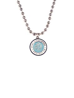 Jack's St. Christopher Necklace - Baby Blue/ White St. Christopher-- The patron saint of travelers and divers is known for brining luck to travelers and symbolizing good fortune for all those undertaking journeys. The necklaces have come to represent adventure and overcoming obstacles, and are worn as a talisman for safety. Small Enough to layer of wear alone, overcome life's obstacles with the Jack's St. Christopher necklace. - 1/2" (Mini) Plated St. Christopher Medal - 3/4” (Small) Plated St.