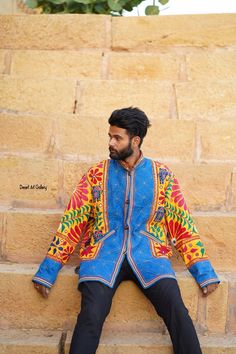 UNISEX Old Banjara jacket/ boho jacket /Embroidered Indian jacket / banjara boho coat / mirrored coat/funny jacket handmade jacket/beautiful jacket # MEASUREMENT:-    UNISEX JACKET    Length     :- 32 inch    Chest       :- 50 inch     Shoulder :- 21 inch    Sleeve Length:- 26 Inch     Arm Hole  :-  24 inch    Pocket  :- Yes   # Size : Fits XXL  Little  Baggy  #Banjaras are nomadic tribes found in Andhra Pradesh, Bihar, Madhya Pradesh, Himachal Pradesh, Gujarat, Tamil Nadu, Maharashtra, Karnataka, Orissa and West Bengal. The banjaras are believed to be descendants of the Roma gypsies of Europe who migrated through the rugged mountains of Afghanistan, to settle down in the deserts of Rajasthan in India 2300 years ago. These tribes are related to European gypsies, who probably migrated from Bohemian Nehru Jacket With Intricate Embroidery For Winter, Bohemian Embroidered Nehru Jacket For Winter, Bohemian Nehru Jacket With Intricate Embroidery, Bohemian Nehru Jacket With Floral Embroidery For Festivals, Bohemian Nehru Jacket With Floral Embroidery For Winter, Bohemian Outerwear With Floral Embroidery For Festive Occasions, Bohemian Floral Embroidered Outerwear For Festivals, Festive Multicolor Intricately Embroidered Outerwear, Folk Outerwear With Intricate Embroidery For Festivals