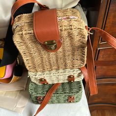 Brand New Wicker Bags Wicker Bags, Crossbody Bags, Bag Lady, Brand New, Green, Women Shopping, Color