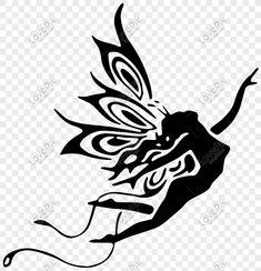 a black and white drawing of a dragon head with wings on transparent background, hd png