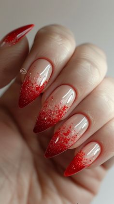 Red Nail Designs Glass Nails Art, Cozy Colors, Fall Nail Ideas, Red Nail Art, Seasonal Nails, Festival Nails