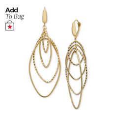 in stock Formal Metal Clip-on Jewelry, Modern Yellow Gold Earrings From Macy's, Macy's Modern Yellow Gold Earrings, Modern Metal Clip-on Jewelry, Macy's Oval Gold Jewelry, Macy's Hoop Earrings For Formal Occasions, Modern Gold Earrings From Macy's, Macy's Modern Gold Earrings, Macy's Gold Wedding Earrings