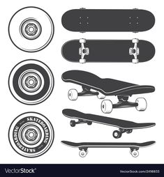 skateboard silhouettes on white background