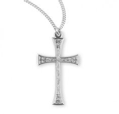 Introducing our exquisite Detailed Cross-a timeless symbol of faith and craftsmanship. Meticulously crafted from solid 0.925 sterling silver, this cross is a testament to the artistry of New England Silversmiths. Each piece is carefully hand-polished and engraved, ensuring a level of detail that reflects both precision and devotion. The cross comes elegantly presented on a 20" genuine rhodium-plated curb chain, providing a touch of sophistication to this sacred accessory. Rhodium plating not only enhances the luster of the silver but also ensures long-lasting durability and resistance to tarnish, allowing you to cherish this symbol of faith for years to come. Detailed Necklace Cross 925 Sterling Silver 1.3 Inch x 0.7 Inch Charm Pendant Detailed Necklace Cross 925 Sterling Silver 1.3 Inch x Classic Sterling Silver Cross Charm, Classic Engraved Crucifix Cross Necklace, Sterling Silver Cross Jewelry With Clasp, Classic Engraved Crucifix Jewelry, White Gold Sterling Silver Crucifix, Sterling Silver Crucifix Necklace With Polished Finish, Sterling Silver Crucifix Cross Necklace In White Gold, Silver Cross Pendant With Sterling Silver Clasp, Sterling Silver Cross Jewelry