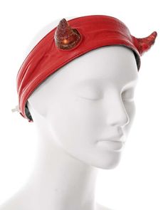 For Sale on 1stDibs - ▪ Vivienne Westwood red leather headband ▪ 'Britain Must Go Pagan', Spring-Summer 1988 ▪ Battery-powered light-up acrylic Satyr horns ▪ Unlabelled show Satyr Horns, Random Clothing, Leather Headband, Vivienne Westwood Red, Horn Headband, Battery Powered Light, Leather Headbands, Trends 2024, Jewelry Inspo