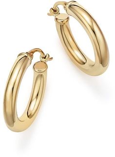 Bloomingdale's 14K Yellow Gold Tube Hoop Earrings - 100% Exclusive Elegant Yellow Gold Hoop Earrings With Polished Finish, Elegant Polished Yellow Gold Hoop Earrings, Elegant Yellow Gold Polished Hoop Earrings, Timeless Polished Hoop Earrings For Formal Occasions, Timeless Polished Hoop Earrings For Formal Events, Timeless Formal Hoop Earrings With Shiny Finish, Elegant Huggie Hoop Earrings With Polished Finish, Elegant Yellow Gold Hoop Earrings With Shiny Finish, Classic Earrings With Polished Finish