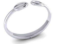 This classic piece is made from sterling silver and has spring hinge for a perfect fit. Adjustable Bangle Jewelry With Stainless Steel Clasp, Minimalist Bangle With Stainless Steel Clasp, White Gold Stainless Steel Bangle Cuff Bracelet, White Gold Stainless Steel Cuff Bangle, White Gold Stainless Steel Cuff Bracelet, White Gold Stainless Steel Bangle, Polished White Gold Metal Bangle, White Gold Polished Metal Bangle, Elegant Stainless Steel Jewelry With Polished Finish