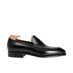 PENNY LOAFERS IN BLACK Cordovan Shoes, Leather Industry, Exclusive Shoes, Women's Mules, Shoes Collection, Women Oxford Shoes, Goodyear Welt, Shoes Outlet, Mens Oxfords