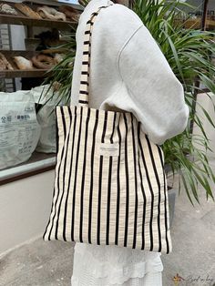 Bird in Bag - 2024 Fashionably Practical and Stylish Striped Womens Shoulder Bag for Commuting and Traveling - Spacious and Versatile Tote Bag Timeless Tote Bag, Tot Bag Design, Tote Bag Design Ideas, Tote Bag Sewing Pattern, Creative Tote Bag, Latest Fall Fashion Trends, Canvas Tote Bag Aesthetic, Abstract Tote Bag, Tote Bag Straps