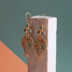 Handmade Turquoise Earrings, Dangling Earrings, Handmade Earrings, Gold Earrings, Turkish Jewelry - Etsy UK Unique Handmade Gold-plated Earrings, Artisan Plug Earrings As A Gift, Artisan Drop Earrings As Gift, Unique Gold Gemstone Earrings, Turquoise Brass Earrings As Gift, Turquoise Brass Earrings For Gift, Handmade Turquoise Earrings For Festive Occasions, Gift Turquoise Brass Earrings, Handmade Yellow Gold Artisan Earrings