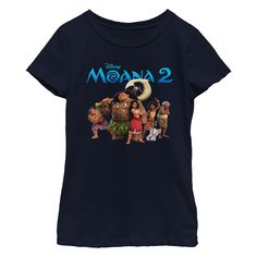 Join Moana and Maui once again as Moana answers the call from her ancestors to journey through the dangerous seas of Oceania to connect her people! Get in on the adventure with all new officially licensed apparel for the whole family from Moana 2! This Girls' Moana 2 Group Portrait Graphic T-Shirt features Moana, Maui, Heihei, Pua, Loto, Moni, Kotu, and Kele, along with the official movie logo in blue above. Moana And Maui, Moana Maui, Moana 2, Portrait Graphic, Group Portrait, Movie Logo, Graphic Tee Design, Kids Outfits Girls, Moana