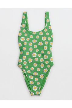 Real Good: made from 80% recycled nylon, saving leftover fiber scraps & turning them into a new suit for you/UPF 50 sun protection/You'll love these Smiley® graphics! Smiley Birthday, Cheeky One Piece Swimsuit, Upf 50, Sun Protection, Smiley, One Piece Swimsuit, American Eagle Outfitters, Women's Jeans, Turning