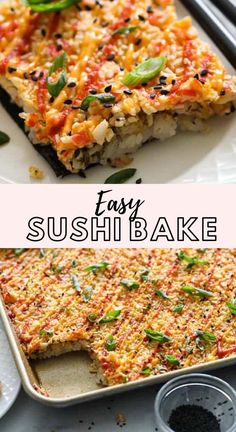 this easy sushi bake is the perfect way to use up leftover rice