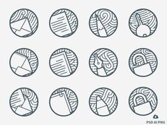 nine circular icons with different symbols