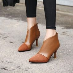 Heel Height: 8cmPlatform Height: 1 cmStyle: Fashion,KoreanOccasion: Casual,Party/Club,Office/Career,DressSeason: Spring,Summer,Fall/Autumn,WinterPackage Contents: 1 x Shoes (Pair)Size Guide:34 = foot length 21.5-22cm (Foot width=8-8.5cm)35 = foot length 22-22.5cm (Foot width=8.5cm)36 = foot length 22.5-23cm (Foot width=8.5-9cm)37 = foot length 23-23.5cm (Foot width=9cm)38 = foot length 23.5-24cm (Foot width=9-9.5cm)39 = foot length 24-24.5cm (Foot width=9.5-10cm)40 = foot length 24.5-25cm (Foot High Heel Martin Boots For Spring Workwear, Trendy High Ankle Heels For Office, Brown Pointed Toe Heels For Winter, High Ankle Heels For Office In Fall, Fall Office High Ankle Heels, Spring Martin Boots With Pointed Toe And Medium Width, Spring Martin Boots Medium Width Pointed Toe, Elegant Brown Ankle-high Martin Boots, Spring Martin Boots With Medium Width And Pointed Toe