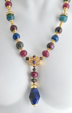 Luxury Agate Gemstone Beads Necklace, Elegant Multicolor Agate Necklaces, Luxury Agate Gemstone Beaded Necklaces, Elegant Multicolor Large Beads Gems And Cabochons, Beaded Necklaces With Gemstone Accents For Jewelry Making, Multi Coloured Necklaces, Chain Extenders, Signature Jewelry, Blue Agate