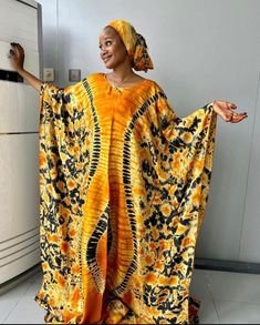 🎈This Adire silk Kaftan dress is made of high quality adire silk (Nigerian tie dye) that feels good on the skin. Look simple, yet sophisticated enough to steal all the attention. Great African Summer Boubou outfit. 🎈Details  - Custom made from scratch  -Loose Fit :  You can provide your measurements / I'll make according to the measurements of the size you choose  - Neckline: Off Shoulder  -Dress Length 58 inches ( It can be made shorter if you want or according to your height) -100% West Afri Tie Dye African Outfits, Flowy African Dress, African House Dress, African Mumu Dress, African Auntie Dress, Bohemian Silk Gown, Bohemian Silk Floor-length Gown, Yellow Silk Floor-length Maxi Dress, Yellow Silk Maxi Dress Floor-length