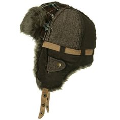 Winter Vintage Trooper HatMade of 100% polyester.One size fits most, fitting up to 7 3/8.Crown measures 5 inches deep, fully lined inside.Bill measures 3 inches long, attached on front crown.5 inches long flap with snap closure, fur lined.Soft, thick and warm material.Hand Wash only.Imported.Available in black/grey, red, white, brown and khaki. Mismatched-patch harmony is the name of the game of our Winter Vintage Trooper Hat. If you understand how the words "mismatched" and "harmony" can go tog Fitted Outdoor Cap, Brown Hats With Fleece Lining For Cold Weather, Adjustable Cap For Cold Weather, Brown Cap With Fleece Lining, Brown Fleece-lined Cap, Adjustable Bonnet For Outdoor Fall Wear, Brown Hat With Faux Fur Lining And Ear Flaps, Brown Hats With Faux Fur Lining And Ear Flaps, Brown Hats With Ear Flaps For Cold Weather