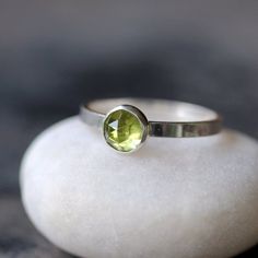 Rose Cut Peridot Ring, Sterling Silver Stacking Jewelry, August Birthstone Peridot Gemstone Stackable Rings As Gift, Peridot Gemstone Stackable Rings, Stackable Peridot Gemstone Rings, Peridot Gemstones Birthstone For Anniversary, Peridot Birthstone Gemstones For Anniversary, Polished Finish Birthstone Ring With Round Stone, Polished Finish Birthstone Ring As Gift, Birthstone Ring With Polished Finish For Gift, Gift Birthstone Ring With Polished Round Stone