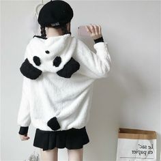 Cute Hooded Outerwear, Cute White Outerwear With Fleece Lining, Cute Long Sleeve Winter Outerwear, Cozy Fit Winter Hooded Jacket, Warm Long Sleeve Winter Hooded Jacket, Cute White Hooded Jacket For Fall, Trendy Hooded Winter Sweatshirt, Trendy Hooded Sweatshirt For Winter, Warm Casual Hooded Jacket