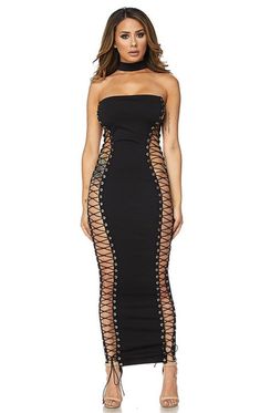 Risky Business Dress – Rehabcouture Edgy Summer Midi Dress, Edgy Maxi Dress For Night Out, Edgy Summer Evening Midi Dress, Edgy Sleeveless Midi Dress For Spring, Edgy Sleeveless Dress For Date Night, Spring Club Maxi Bodycon Dress, Edgy Spring Party Dress, Edgy Midi Length Party Dress, Edgy Midi-length Party Dress