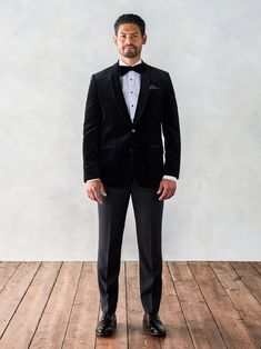 Velvet Jacket Tuxedo | The Black Tux Elegant Outerwear With Suit Collar For Semi-formal Occasions, Fitted Blazer For Black-tie Festive Events, Festive Fitted Blazer For Black-tie Events, Elegant Fitted Outerwear For Black-tie Events, Elegant Single Breasted Outerwear For Black-tie Events, Elegant Single-breasted Outerwear For Black-tie Events, Long Sleeve Tuxedo For Black-tie And Festive Events, Winter Tuxedo With Lapel Collar, Festive Tuxedo For Black-tie Events