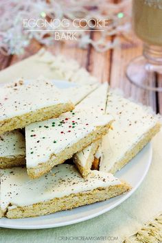 a white plate topped with cookies and frosting