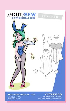 028 // BUNNY SUIT Suit Sewing Patterns, Bunny Cosplay, Tokyo Street Fashion, Cute Sewing Projects, Bunny Suit, Dress Patterns Free, Shirt Sewing Pattern, Creative Drawing Prompts, Diy Clothes Design