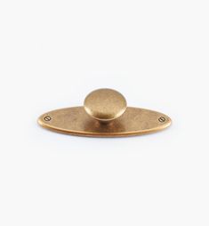 a brass plate with a round knob on it