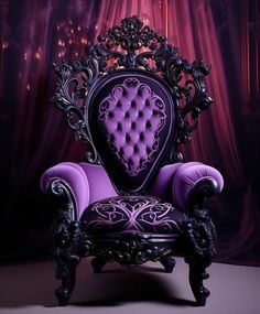 Purple Wall Bedroom, Dramatic Accessories, Gothic Furniture Diy, Gothic Bedroom Ideas, Witchy House, Tiger Images, Sofa Design Wood, Beautiful Bedroom Decor