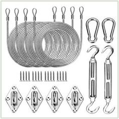 an assortment of wire and hooks on a white background with the words 8 pack written below it