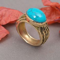 "turquoise ring, gemstone ring, Handmade Ring, 18k gold Ring, Vintage Ring, turquoise jewelry, Ring for women, boho ring, Unique Ring Material :- Brass, Sterling Silver Gemstone :- Turquoise ❥ Add this beautiful one little thing of galactic shine to make you feel unique and to transform your lives. Perfect for any kind of outfit and every occasion. ❥ Customers satisfaction is our biggest priority, please contact us with any questions/queries for future or existing orders, and we will do our best to make sure you are happy with your order. ❥Please make sure to add the correct address during check out. You can return your purchased item within 15 days after successful delivery. We offer a 100% \"Money Back Guarantee\" if you are not satisfied with your purchase. Return charges will be paid b Bohemian Brass Rings For Jewelry Making, Brass Gemstone Ring Jewelry, Handmade Turquoise Bohemian Promise Ring, Turquoise Gemstone Brass Jewelry, Handmade Bohemian Turquoise Promise Ring, Unique Handmade Gold Turquoise Ring, Handmade Gold Turquoise Ring, Handmade Gold Bohemian Turquoise Ring, Gold Bohemian Turquoise Open Ring