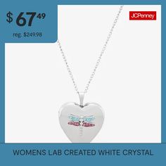 Features: Quick ShipJewelry Closure: Spring Ring ClaspShape: HeartMetal Color: WhiteChain Length: 18 InchChain Width: 1 MillimetersPendant Length: 25mmPendant Width: 19.3mmChain Construction: CurbCare: Wipe CleanStone Type: 1 CrystalAuthenticity: Lab Created StoneMetal: Sterling SilverNecklace Type: Locket NecklacesPendant & Charms Type: LocketsAssembled in the US from Imported Materials Valentine's Day Heart Necklace For Jewelry Making, Heart-shaped Locket Necklace For Valentine's Day, White Locket Jewelry For Valentine's Day, White Metal Heart Necklace With Heart Charm, White Metal Heart Necklace For Valentine's Day, White Pendant Jewelry For Valentine's Day, White Heart-shaped Locket Necklace, White Metal Jewelry With Heart Charm, White Metal Heart Necklace Gift