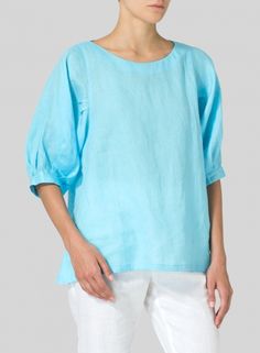 Linen Pleated Sleeve Top Miss Me Outfits, Vivid Linen, Pleated Sleeves, Linen Clothing, A New World, New World, Tunic Tops, Sleeve Top, Make Your