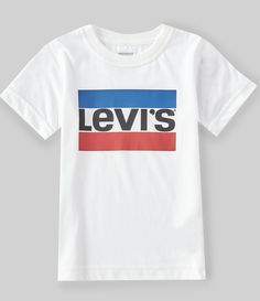 From Levi's , this tee features:soft, knit jersey fabricribbed crew neckshort sleevesretro Sportswear logo graphic print at frontsolid bodycottonmachine washImported. Spring Cotton Logo T-shirt, Basic White T-shirt With Logo, Basic White Logo T-shirt, Summer Relaxed Fit T-shirt With Logo, Spring Logo Crew Neck T-shirt, Spring Crew Neck T-shirt With Logo, Spring Logo T-shirt With Crew Neck, White Casual T-shirt With Front Logo, Basic Short Sleeve Logo T-shirt