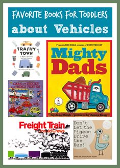 children's books about vehicles and their dads are featured on this page in the book